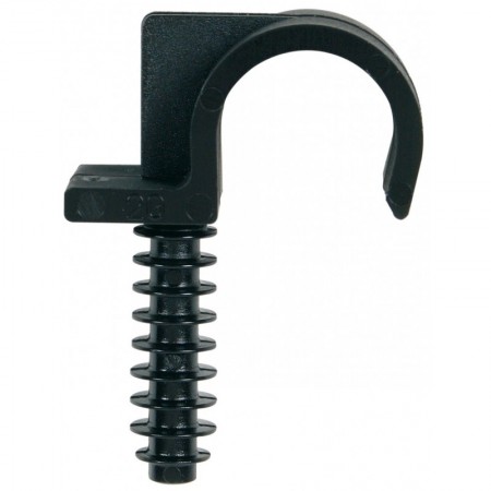 Abrazadera fix-ring Ø18 con taco incorporado color negra