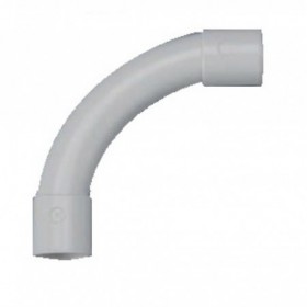 Codo para tubo blindado eléctrico PVC enchufable gris Ø20mm
