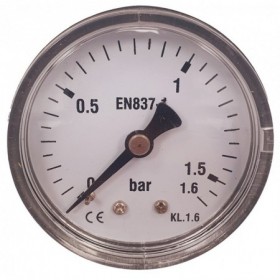 Manómetro Ø50mm horizontal 1/4" 0 a 1.6bar