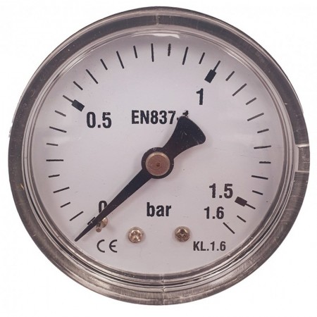 Manómetro Ø50mm horizontal 1/4" 0 a 1.6bar