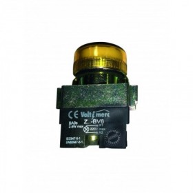 Piloto luminoso para cuadro eléctrico Ø22mm amarillo VOLTIMERC