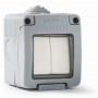 Interruptor doble conmutador superficie estanco gris VOLTIMERC 10A 250V IP55