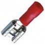 Caja 100 uds Terminales faston hembra aislado rojo VOLTIMERC FDD sección 0.5 a 1.5mm²