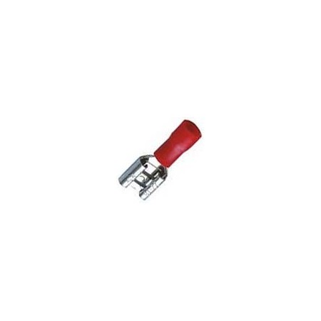 Caja 100 uds Terminales faston hembra aislado rojo VOLTIMERC FDD sección 0.5 a 1.5mm²