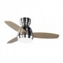 Ventilador de techo madera/plata 3 aspas con luz y mando FM VT-1090L Ø91cm