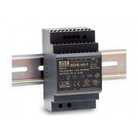 Fuente de alimentación de 12VDC 5A 60W de carril DIN. Doble salida. MERCAGAS