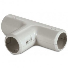 Te para tubo blindado eléctrico PVC enchufable gris Ø20mm