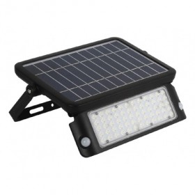 Proyector luz led exterior solar negro IP65 10W 4200K con sensor de movimiento