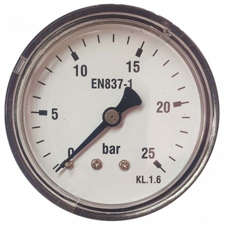 Manómetro Ø60mm horizontal 1/4" 0 a 25bar