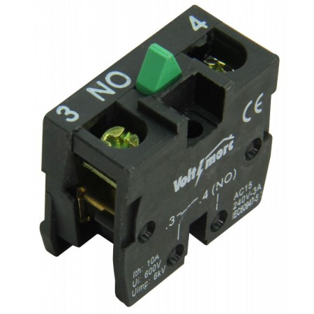 Contacto eléctrico NO para pulsador y selector en caja VOLTIMERC