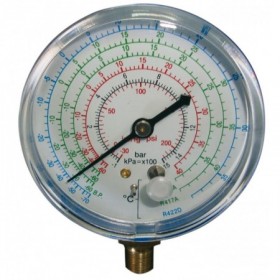 Manómetro de baja vertical  de R22. R427. R417A y R422D Ø63mm