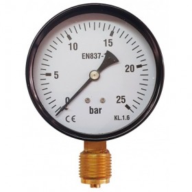 Manómetro Ø80mm vertical 1/2" 0 a 25bar