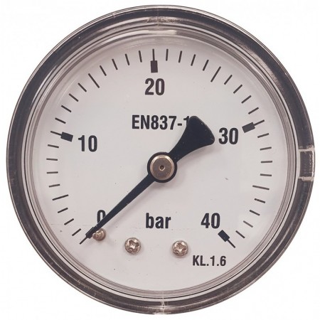 Manómetro Ø50mm horizontal 1/4" 0 a 40bar