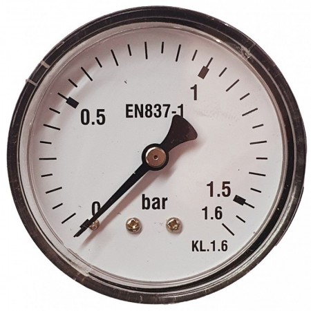 Manómetro Ø60mm horizontal 1/4" 0 a 1.6bar
