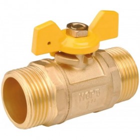 Llave gas montante macho-macho de 1" PN5 mariposa