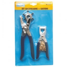 Set sacabocados con ojetero y ojetes MERCATOOLS
