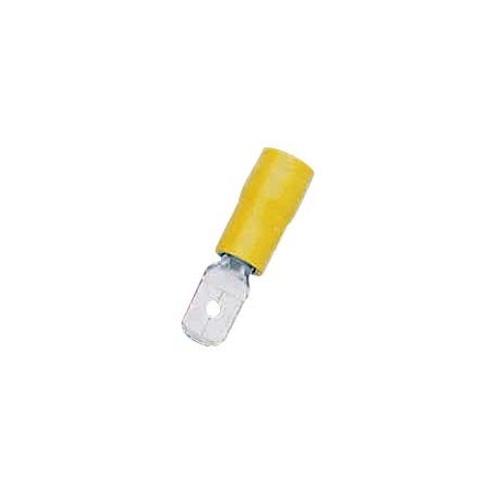 Caja 100 uds Terminales faston macho aislado amarillo VOLTIMERC MDD sección 4 a 6mm²