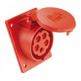 Base enchufe semiempotrar 3P+N+T 16A 400VAC IP44