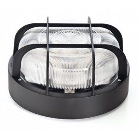 Aplique exterior plástico redondo negro IP44 FAMATEL