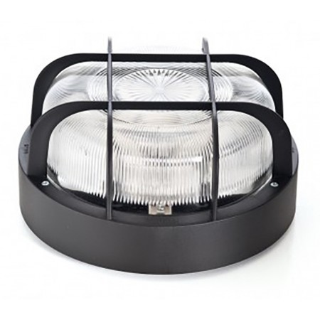 Aplique exterior plástico redondo negro IP44 FAMATEL