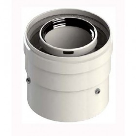Conexión vertical Ø60/100mm PP/acero lacado blanco chimenea FIG compatible VIESSMAN