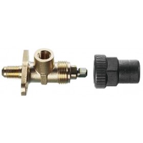 Válvula de cierre para  manómetro con rosca 1/4" SAE y 1/8" NPT