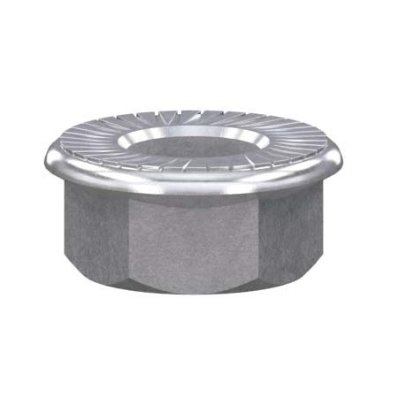 Tuerca con arandela dentada galvanizada INTERFLEX para bandeja portacables VIAFIL y VIATEC