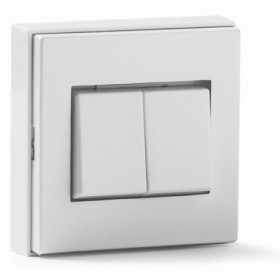 Interruptor doble conmutador superficie blanco VOLTIMERC 10A 250VAC