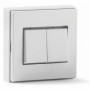 Interruptor doble conmutador superficie blanco VOLTIMERC 10A 250VAC