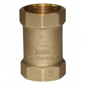 Válvula de retención de latón c/muelle. cierre por junta tórica de NBR. marca BLOCK. rosca 1-1/2"