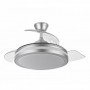 Ventilador de techo níquel 3 aspas desplegables con luz y mando FABRILAMP mini ESPARTA Ø91cm