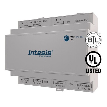 Conversor BACNET. KNX. MODBUS. HOME AUTOMATION para 4 unidades interiores aire acondicionado INTESIS IN770AIRXXSO000