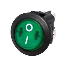 INTERRUPTOR BIPOLAR 125..250VAC INT BIP-V-220-D20 VERDE CIRCULAR DIAMETRO 20