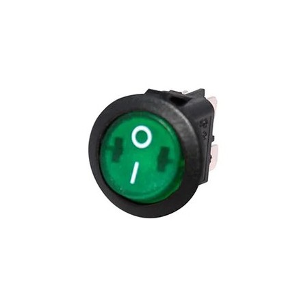 INTERRUPTOR BIPOLAR 125..250VAC INT BIP-V-220-D20 VERDE CIRCULAR DIAMETRO 20