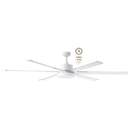 Ventilador de techo blanco 6 aspas con luz y mando MARTEC ALBATROSS Ø180cm