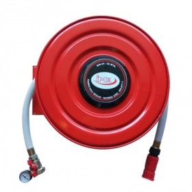 Manguera semirrígida Ø25mm – 20m para BIE con devanadera. válvula bola. manómetro. lanza Varomatic