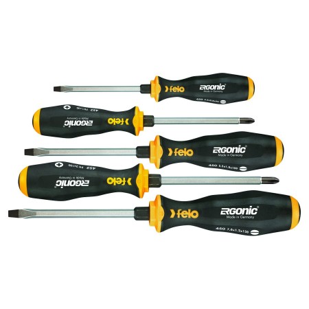 Juego 5uds Destornilladores varilla pasante FELO ERGONIC