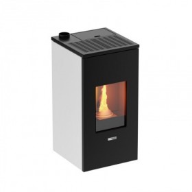Estufa pellet canalizable color blanco MUNDOCLIMA BIOTHERM STARCK 9kW