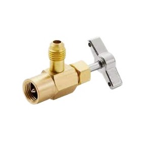 VALVULA DOBLE PARA ENVASE DE REFRIGERANTE
