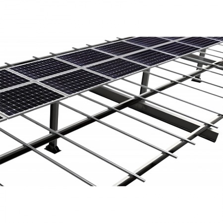 Pérgola parking ESCOSOL módular 4 plazas con anclaje a correas 12338x5600mm