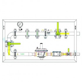 Armario  MPB para G25 en FIG I de pistones Ps: 55 mbar Q: 40 Nm3/h con máx. y min. MERCAGAS A25NGBP