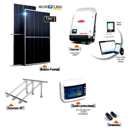 Set fotovoltaico autoconsumo FRONIUS PRIMO cubierta plana monofásico 3000Wp