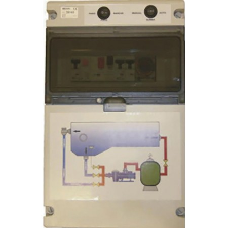 Cuadro eléctrico bomba e iluminación para piscina 6.3A 1x230VAC con transformador 600W
