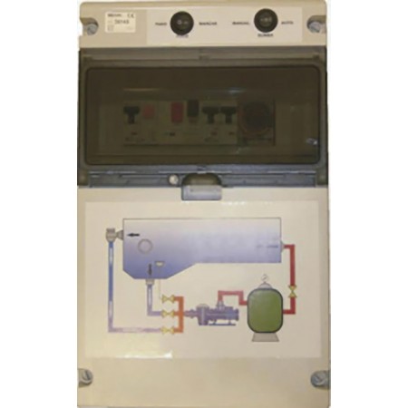 Cuadro eléctrico bomba e iluminación para piscina 10A 1x230VAC con transformador 300W