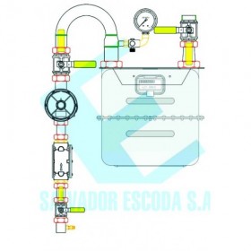 Conjunto  MPA para G25 en FIG I de membrana Ps: 150 mbar Q: 40 Nm3/h con máx. y min. MERCAGAS C25NGA