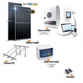 Set fotovoltaico hibrido FRONIUS PRIMO GEN24 cubierta plana monofásico 6000Wp