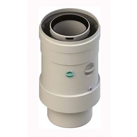 Conexión vertical Ø60/100mm PP/acero lacado blanco chimenea FIG compatible INTERGAS