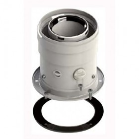 Conexión vertical Ø60/100mm PP/acero lacado blanco chimenea FIG compatible DOMUSA EVOLTOP