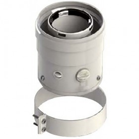 Conexión vertical Ø60/100mm PP/acero lacado blanco chimenea FIG compatible CHAFFOTEUX