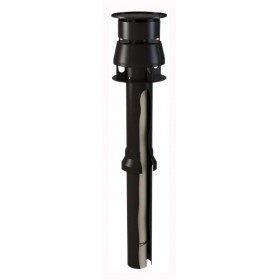 Salida techo PP protegido Ø80mm/100mm color negro chimenea FIG